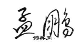 骆恒光孟鹏草书个性签名怎么写