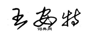 朱锡荣王安特草书个性签名怎么写