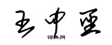 朱锡荣王中圣草书个性签名怎么写