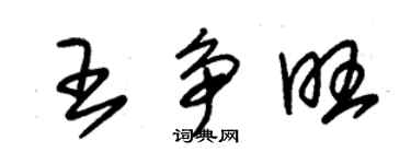 朱锡荣王争旺草书个性签名怎么写