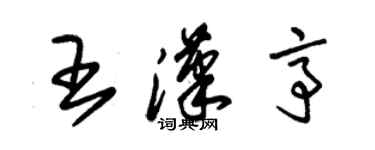 朱锡荣王汉亭草书个性签名怎么写
