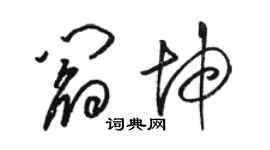 骆恒光阎坤草书个性签名怎么写