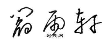 骆恒光阎雨轩草书个性签名怎么写