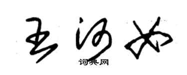 朱锡荣王河女草书个性签名怎么写