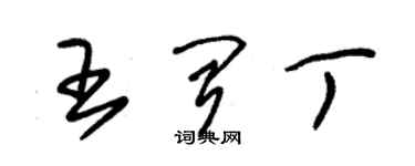 朱锡荣王闻丁草书个性签名怎么写