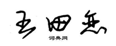 朱锡荣王田恋草书个性签名怎么写