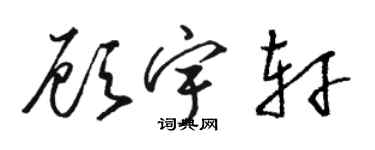 骆恒光顾宇轩草书个性签名怎么写