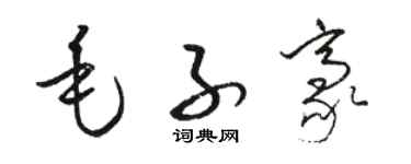 骆恒光毛子豪草书个性签名怎么写