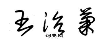 朱锡荣王治菊草书个性签名怎么写