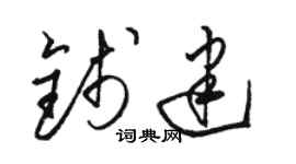 骆恒光钱建草书个性签名怎么写