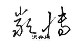 骆恒光严博草书个性签名怎么写
