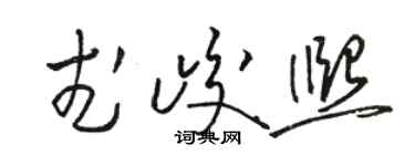 骆恒光武峻熙草书个性签名怎么写