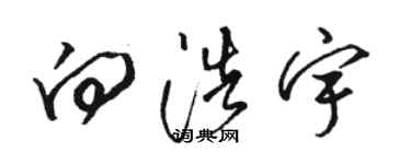 骆恒光向浩宇草书个性签名怎么写