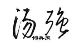 骆恒光汤强草书个性签名怎么写