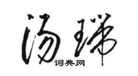 骆恒光汤瑞草书个性签名怎么写