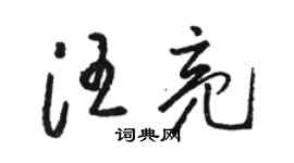 骆恒光汪亮草书个性签名怎么写