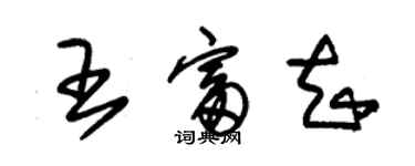 朱锡荣王富知草书个性签名怎么写