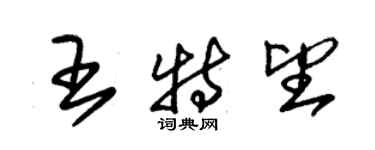 朱锡荣王特望草书个性签名怎么写