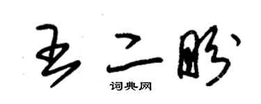 朱锡荣王二盼草书个性签名怎么写
