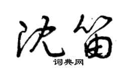 曾庆福沈笛草书个性签名怎么写