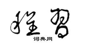 曾庆福程习草书个性签名怎么写