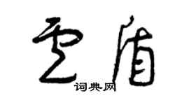 曾庆福卢盾草书个性签名怎么写