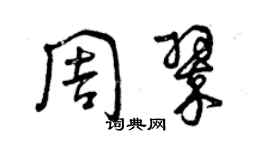 曾庆福周翠草书个性签名怎么写