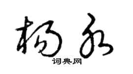 曾庆福杨水草书个性签名怎么写