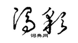曾庆福冯彩草书个性签名怎么写