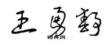 曾庆福王勇静草书个性签名怎么写