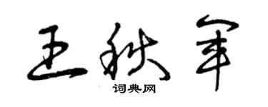 曾庆福王秋军草书个性签名怎么写