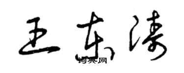 曾庆福王东涛草书个性签名怎么写
