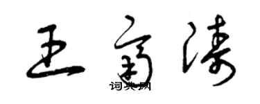 曾庆福王齐涛草书个性签名怎么写