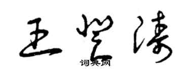 曾庆福王登涛草书个性签名怎么写