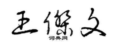 曾庆福王杰文草书个性签名怎么写