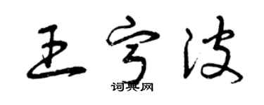 曾庆福王宁波草书个性签名怎么写