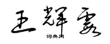 曾庆福王辉霞草书个性签名怎么写