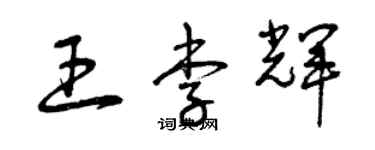 曾庆福王李辉草书个性签名怎么写