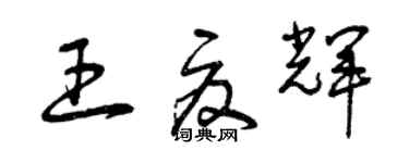 曾庆福王夏辉草书个性签名怎么写
