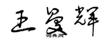 曾庆福王曼辉草书个性签名怎么写
