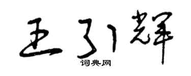 曾庆福王引辉草书个性签名怎么写