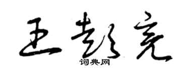曾庆福王彭亮草书个性签名怎么写