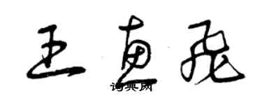曾庆福王惠飞草书个性签名怎么写