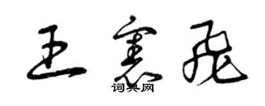 曾庆福王宪飞草书个性签名怎么写