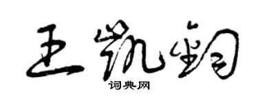 曾庆福王凯钧草书个性签名怎么写