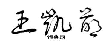 曾庆福王凯萌草书个性签名怎么写