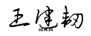 曾庆福王健韧草书个性签名怎么写