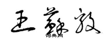 曾庆福王苏毅草书个性签名怎么写