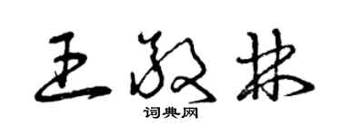 曾庆福王敬林草书个性签名怎么写