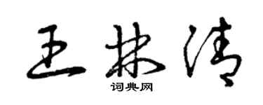 曾庆福王林清草书个性签名怎么写